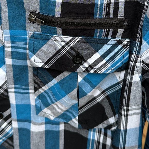 EIGHTY EIGHT PLATINUM Plaid Epaulet Shirt - M - Picture 3 of 8